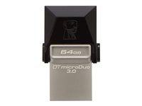 Kingston DataTraveler microDuo - USB flash-enhet - 64 GB - USB 3.0 DTDUO3/64GB