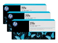HP 771C - 3-pack - 775 ml - ljusgrå - original - bläckpatron - för DesignJet Z6200, Z6600, Z6610, Z6800, Z6810 B6Y38A