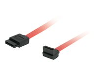 C2G 180 Degree to 90 Degree Right Angle Serial ATA (SATA) Cable - SATA-kabel - Serial ATA 150/300/600 - SATA (hona) till SATA (hona) - 1 m - 90° kontakt, högervinklad kontakt - röd 81825