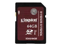 Kingston - Flash-minneskort - 64 GB - SDXC UHS-I SDA3/64GB