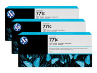 HP 771C - 3-pack - 775 ml - foto-svart - original - bläckpatron - för DesignJet Z6200, Z6600, Z6610, Z6800, Z6810 B6Y37A