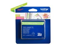 Brother TZe-MQG35 - Standardlim - vitt på limegrön - Rulle (1,2 cm x 5 m) 1 kassett(er) bandlaminat - för Brother PT-D210, D600, H110; P-Touch PT-1010, D200, D450, D800, E550, H110, P750, P900 TZEMQG35