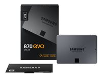 Samsung 870 QVO MZ-77Q4T0BW - SSD - krypterat - 4 TB - inbyggd - 2.5" - SATA 6Gb/s - buffert: 4 GB - 256 bitars AES - TCG Opal Encryption MZ-77Q4T0BW