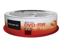 Sony 25DMW47SP - 25 x DVD-RW - 4.7 GB (120 min) 1x - 2x - spindel 25DMW47SP