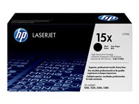 HP 15X - Lång livslängd - svart - original - LaserJet - tonerkassett (C7115X) - för LaserJet 1000, 1200, 1220, 3300, 3310, 3320, 3330, 3380 C7115X