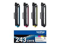 Brother TN243CMYK Value Pack - 4-pack - svart, gul, cyan, magenta - original - tonerkassett - för Brother DCP-L3510, L3517, L3550, HL-L3210, L3230, L3270, MFC-L3710, L3730, L3750, L3770 TN243CMYK