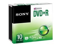 Sony 10DPR47SS - 10 x DVD+R - 4.7 GB (120 min) 16x - tunt CD-fodral 10DPR47SS