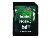 Kingston - Flash-minneskort - 64 GB - Class 10 - SDXC SDX10V/64GB