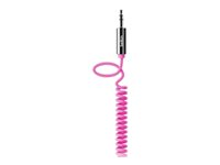 Belkin MIXIT Coiled Cable - Ljudkabel - mini-phone stereo 3.5 mm hane till mini-phone stereo 3.5 mm hane - 1.8 m - rosa AV10126CW06-PNK