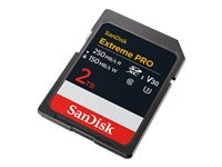SanDisk Extreme Pro - Flash-minneskort - 2 TB - Video Class V30 / UHS-I U3 / Class10 - SDXC UHS-I SDSDXXD-2T00-GN4IN