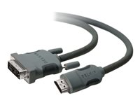 Belkin - Adapterkabel - DVI-D hane till HDMI hane - 3 m - dubbelt skärmad F3Y005CP3M