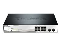 D-Link Web Smart DGS-1210-10P - Switch - Administrerad - 8 x 10/100/1000 (PoE+) + 2 x Gigabit SFP - skrivbordsmodell - PoE+ (78 W) DGS-1210-10P