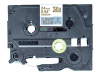Brother TZe-RL54 - Satin - guld på ljusblå - Rulle (2,4 cm x 4 m) 1 kassett(er) bandtejp - för Brother PT-D600; P-Touch PT-3600, D600, D800, E550, P750, P900, P950; P-Touch EDGE PT-P750 TZERL54