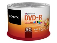 Sony 50DMR47PP - 50 x DVD-R - 4.7 GB (120 min) 16x - utskrivbar yta - spindel 50DMR47PP