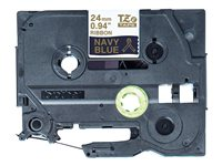 Brother TZe-Rn54 - Satin - guld på marinblå - Rulle (2,4 cm x 4 m) 1 kassett(er) bandtejp - för Brother PT-D600; P-Touch PT-3600, D600, D800, E550, P750, P900, P950; P-Touch EDGE PT-P750 TZERN54
