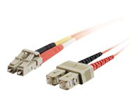 C2G - Patch-kabel - LC multiläge (hane) till SC enkelläge (hane) - 10 m - fiberoptisk - 50/125 mikron - orange 85131