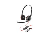 HP Poly Blackwire 3220 - Blackwire 3200 Series - headset - på örat - kabelansluten - USB-C - svart - Skype-certifierat, Cisco Jabber-certifierad, Avaya-certifierad, UC-certifierad 8X228A6