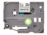 Brother TZe-S221 - Extra kraftigt självhäftande lim - svart på vitt - Rulle (0,9 cm x 8 m) 1 kassett(er) bandlaminat - för P-Touch PT-E550, P900; P-Touch Cube PT-P910; P-Touch Cube Pro PT-P910 TZES221