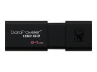 Kingston DataTraveler 100 G3 - USB flash-enhet - 64 GB - USB 3.0 - svart DT100G3/64GB