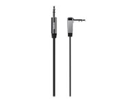 Belkin MIXIT Aux Cable - Ljudkabel - mini-phone stereo 3.5 mm hane till mini-phone stereo 3.5 mm hane - 1.83 cm - svart - 90° kontakt, platt AV10128BT06