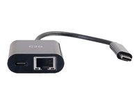 C2G USB C to Ethernet Adapter With Power Delivery - Black - Nätverksadapter - USB-C - Gigabit Ethernet x 1 - svart 82408
