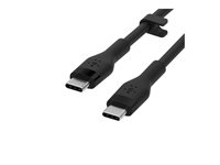 Belkin BoostCharge Flex - USB-kabel - USB-C (hane) till USB-C (hane) - USB 2.0 - 20 V - 3 A - 1 m - USB-C Power Delivery (60W), snabbladdning - svart, vit (paket om 2) CAB009BT1MBW2PK