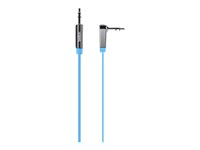 Belkin MIXIT Aux Cable - Ljudkabel - mini-phone stereo 3.5 mm hane till mini-phone stereo 3.5 mm hane - 91 cm - blå - 90° kontakt, platt AV10128CW03-BLU