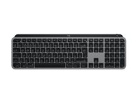 Logitech Master Series MX Keys S for Mac - Tangentbord - full size - bakgrundsbelyst - trådlös - Bluetooth LE - QWERTY - italiensk - rymdgrå 920-011629