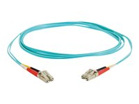 C2G LC-LC 10Gb 50/125 OM3 Duplex Multimode PVC Fiber Optic Cable (LSZH) - Nätverkskabel - LC multiläge (hane) till LC multiläge (hane) - 7 m - fiberoptisk - duplex - 50/125 mikron - OM3 - halogenfri - havsblå 85553