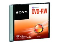 Sony DMW47SS - DVD-RW - 4.7 GB (120 min) 1x - 2x - tunt CD-fodral DMW47SS