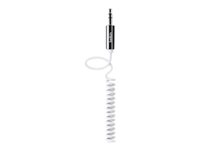 Belkin MIXIT Coiled Cable - Ljudkabel - mini-phone stereo 3.5 mm hane till mini-phone stereo 3.5 mm hane - 1.8 m - vit AV10126CW06-WHT