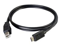 C2G 1m USB 2.0 USB Type C to USB B Cable M/M - USB C Cable Black - USB-kabel - USB typ B (hane) till 24 pin USB-C (hane) - USB 2.0 - 1 m - svart 88858