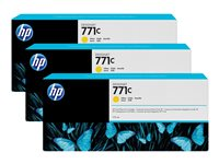 HP 771C - 3-pack - 775 ml - gul - original - bläckpatron - för DesignJet Z6200, Z6600, Z6610, Z6800, Z6810 B6Y34A
