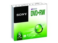 Sony 5DPW47SS - 5 x DVD+RW - 4.7 GB (120 min) 4x - tunt CD-fodral 5DPW47SS