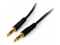 StarTech.com 6 ft Slim 3.5mm Stereo Audio Cable - M/M - 3.5mm Male to Male Audio Cable for your Smartphone, Tablet or MP3 Player (MU6MMS) - Ljudkabel - mini-phone stereo 3.5 mm hane till mini-phone stereo 3.5 mm hane - 1.8 m - svart - för P/N: KITBXAVHDPEU, KITBXAVHDPNA, KITBXAVHDPUK, KITBXDOCKPEU, KITBXDOCKPNA, KITBXDOCKPUK MU6MMS