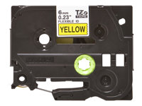 Brother TZe-FX611 - Svart på gult - Rulle (0,6 cm x 8 m) 1 kassett(er) flexibel tape - för Brother PT-D210, D600, H110, H200; P-Touch PT-1005, E550, P900; P-Touch Cube Plus PT-P710 TZEFX611