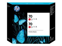 HP 70 - 2-pack - 130 ml - röd - original - bläckpatron - för DesignJet HD Pro MFP, T120, Z2100, Z3100, Z3100ps, Z3200, Z3200ps, Z5200, Z5400 CB347A