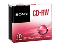 Sony 10CRW80SHS - 10 x CD-RW - 700 MB 10x 10CRW80SHS