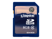 Kingston - Flash-minneskort - 8 GB - Class 4 - SDHC SD4/8GB