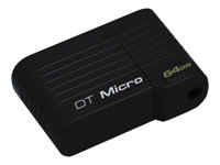 Kingston DataTraveler Micro - USB flash-enhet - 64 GB - USB 2.0 - svart DTMCK/64GB