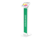 Compulocks iPad 10th-11th (A16) Gen Space Enclosure Brandable Floor Stand White - Monteringssats (ställ, hölje) - för surfplatta - låsbar - höggradig aluminium - vit - skärmstorlek: 10.9" - golvstående - för Apple 10.9-inch iPad (10:e generation) 140W209IPDSW