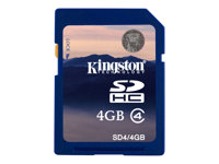 Kingston - Flash-minneskort - 4 GB - Class 4 - SDHC SD4/4GB