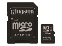 Kingston - Flash-minneskort (adapter, microSDHC till SD inkluderad) - 16 GB - Class 4 - microSDHC SDC4/16GB