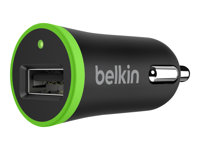 Belkin Micro Car Charger - Strömadapter för bil - 1 A (USB) - svart, grön F8J044CWBLK