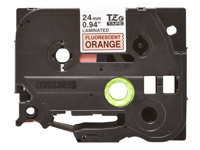 Brother TZe-B51 - Standardlim - svart på fluorescerande orange - Rulle (2,4 cm x 5 m) 1 kassett(er) bandlaminat - för Brother PT-D600; P-Touch PT-D800, E550, E800, P900, P950; P-Touch Cube Plus PT-P710 TZEB51