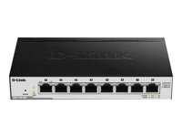 D-Link EasySmart Switch DGS-1100-08P - Switch - Administrerad - 8 x 10/100/1000 (PoE) - skrivbordsmodell - PoE DGS-1100-08P