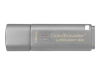 Kingston DataTraveler Locker+ G3 - USB flash-enhet - krypterat - 16 GB - USB 3.0 DTLPG3/16GB
