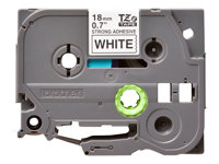 Brother TZe-S241 - Stark häftning - svart på vitt - Rulle (1,8 cm x 8 m) 1 kassett(er) bandlaminat - för P-Touch PT-E550, P900; P-Touch Cube PT-P910; P-Touch Cube Pro PT-P910 TZES241