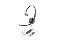 HP Poly Blackwire 3210 - Blackwire 3200 Series - headset - på örat - kabelansluten - USB-C - svart - UC-certifierad 8X214A6