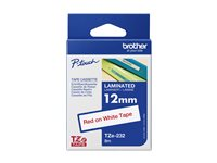 Brother TZe-232 - Standardlim - rött på vitt - Rulle (1,2 cm x 8 m) 1 kassett(er) bandlaminat - för Brother PT-P750, P950; P-Touch PT-D210, D800, E310, P900, P950; P-Touch Cube Plus PT-P710 TZE232